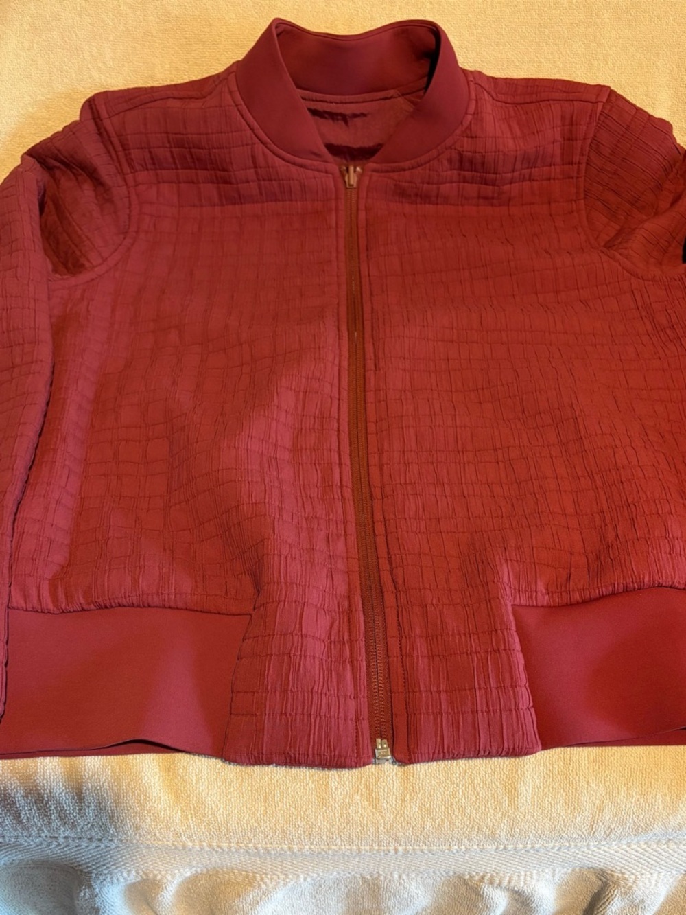 lululemon athletica Quilted Reversible Bomber Jacket in Deep Wine